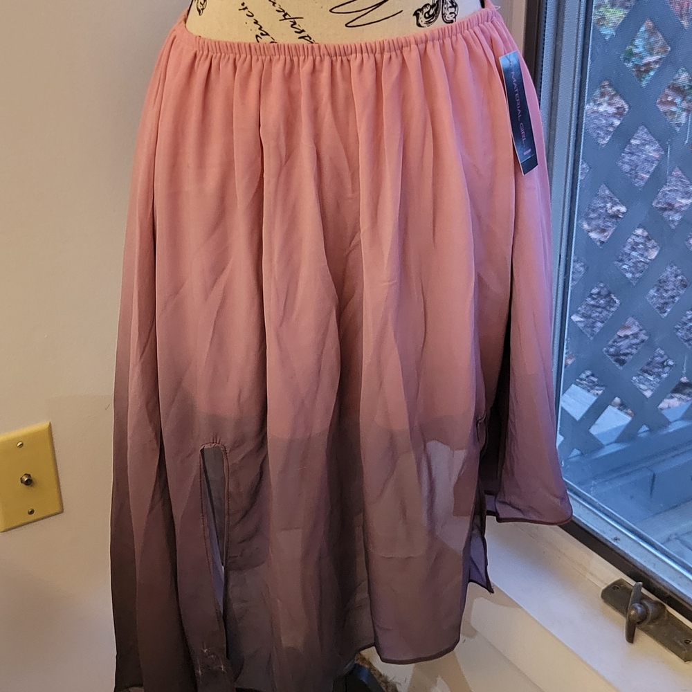 Material Girl Pink and Purple Ombre Asymetrical Skirt Xl New With Tags